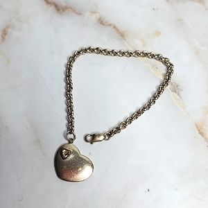Sterling silver heart charm bracelet